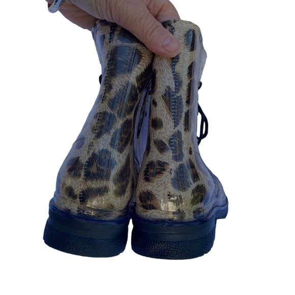 Chemistry Leopard Kelly Martin RainBoots Tan Women 7 - Picture 9 of 15